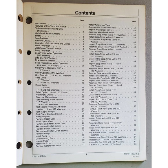 John Deere 117 118 and 120 High Pressure Washers TM1315 Technical Manual - Picture 2 of 3